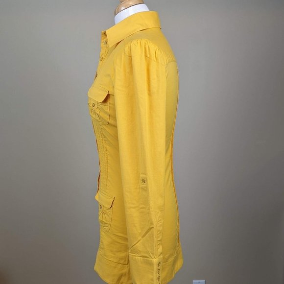 Bebe Yellow Women's Blouse Small Size - Picture 3 of 17
